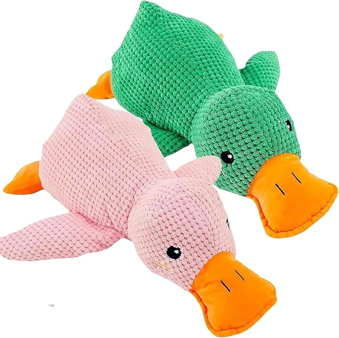 Reusable Calming Duck Calming Duck Dog Toy Bright Yellow Calming Duck for Dogs Emotional Support Duck The Mellow Dog Calming Duck Quack-Quack Duck Dog Toy for Puppy Dogs Green Pink Small About This Breathable
