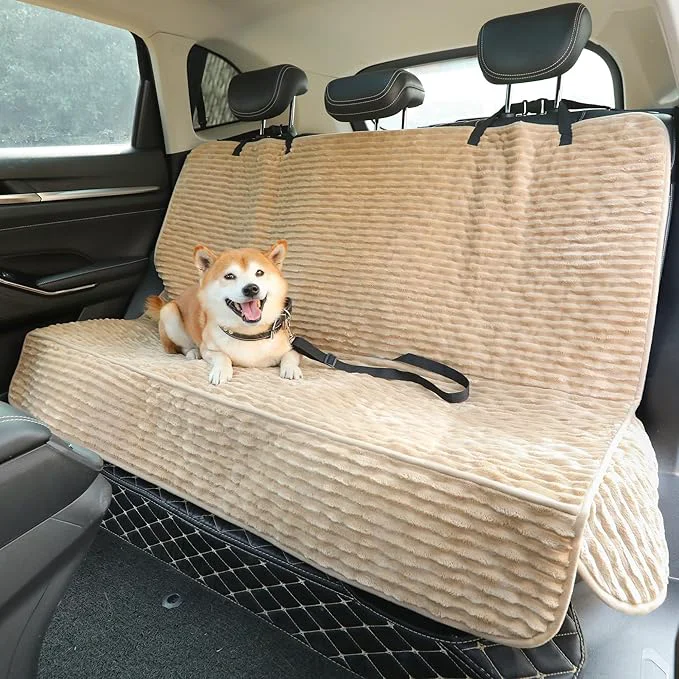 Flexible Dog Car Seat Cover for Front or Back Seat Soft Flannel Pet Car Seat Protector with Waterproof Layer Non-Slip Washable Dog Car Bed Mat for Travel LightCoffee Back About ThisOverview Premium