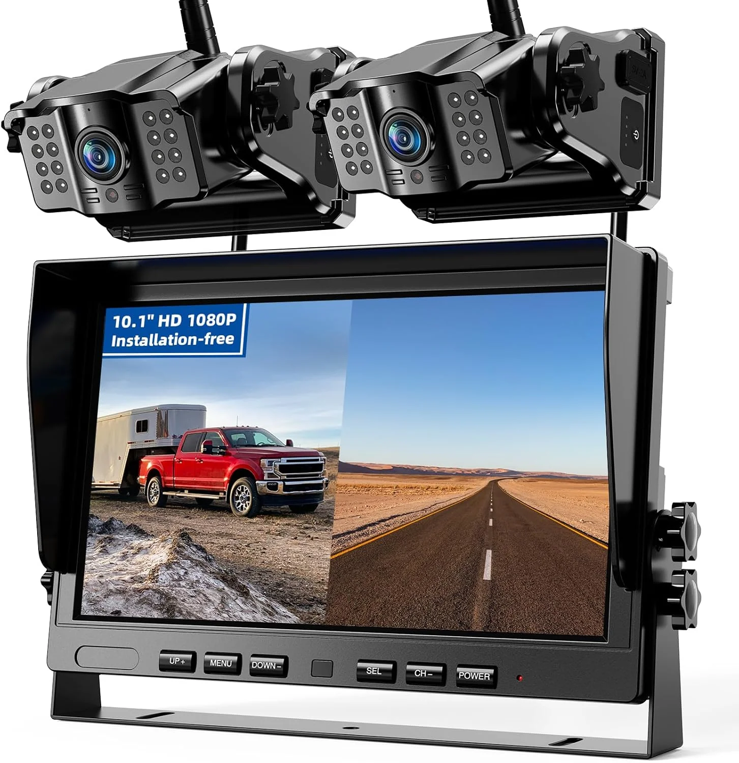 Sustainable eRapta 2 Wireless Backup Camera Magnetic 10.1 IPS DVR Monitor Install- RV Backup Camera with Infrared Night Vision Built-in 9600mAh Battery for Trailer RV Truck Horse Trailer Tractor ACT1002 Natural