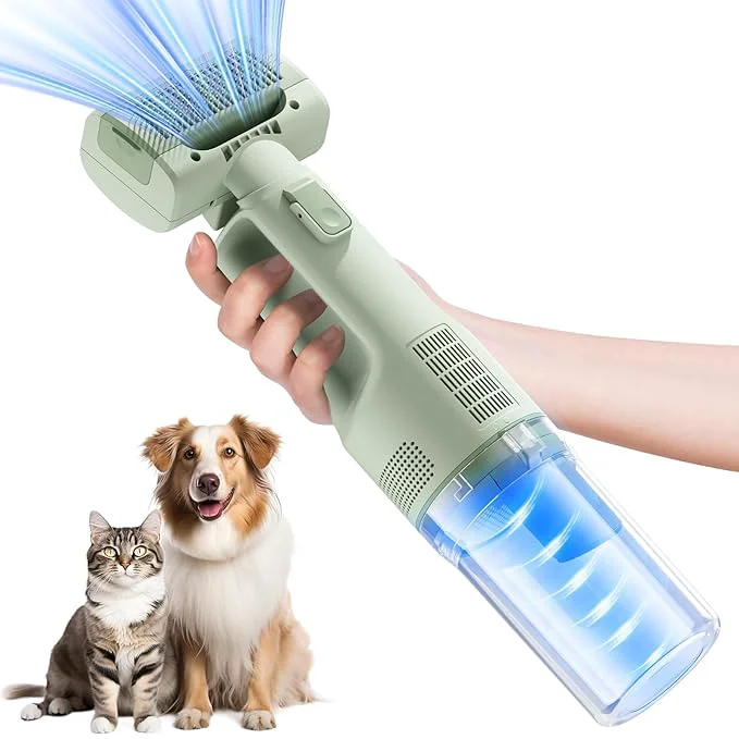 Fashionable Dog Vacuum For Shedding Grooming Pet Grooming Vacuum For Dogs Cat Vacuum Pet Hair Remover Tool with Slicker Deshedding Dog Brush for Shedding Dematting Comb Kit Contemporary