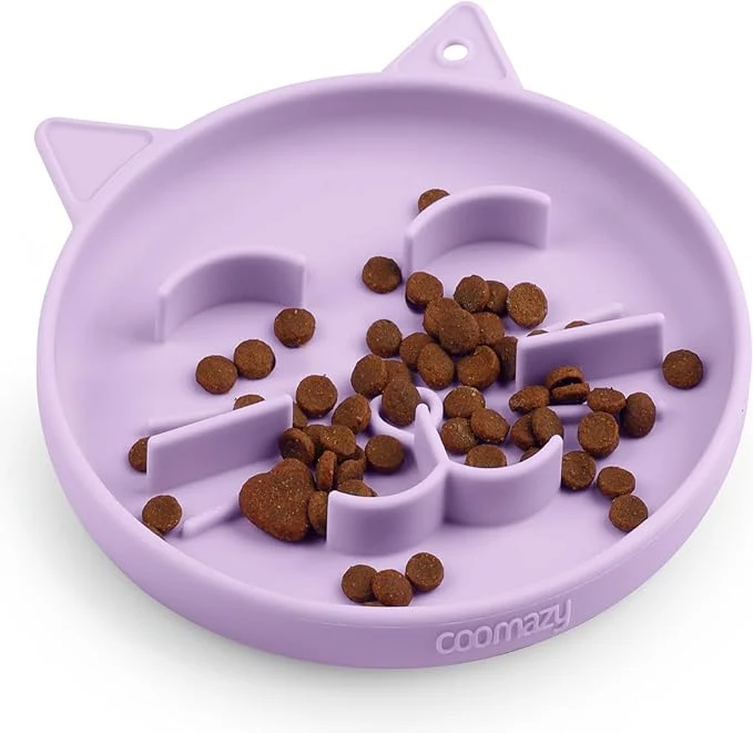 Fine Crafted Coomazy Silicone Slow Feeder Dog Cat Bowls Interactive Puzzle Toy for Pets Dry Wet Food Training Keeps Dogs Cats Busy Prevents Puppy Kitty Overeating Purple 0.8 Cup About ThisOverview Fine