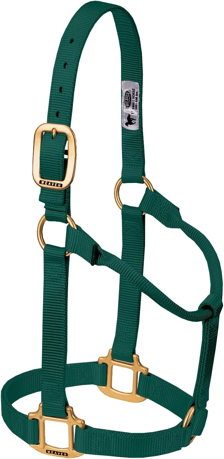 Safe Weaver Equine Nylon Horse Halter Triple-Ply Cheek Design Non Adjustable Halters for Horses Equine Tack Average Size Black Smart