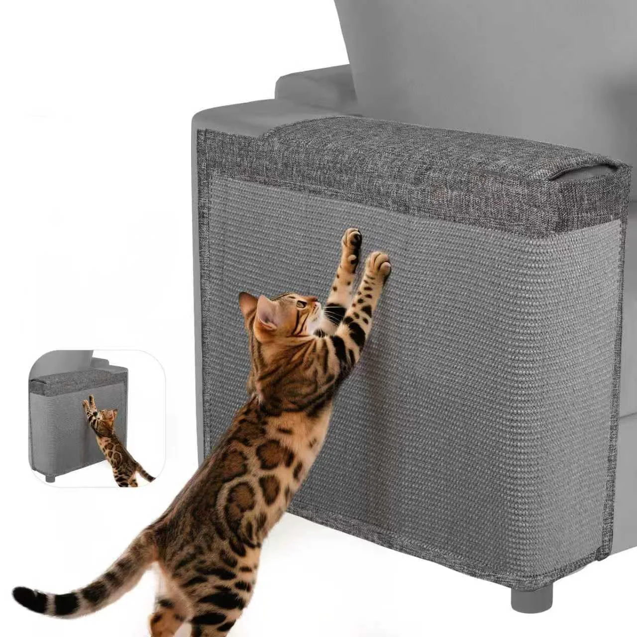 Artisan TCooSo Cat Scratch Protector for Sofa — Large Universal Arm-Side Protector Dark Grey Versatile