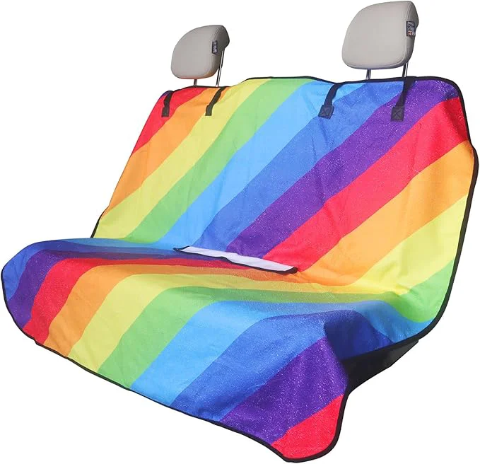 Casual Back Seat Cover for Car Trucks Van SUV Waterproof Rear Bench Towel Seat Covers for Dogs and Kids Automotive Backseat Protector Rainbow About ThisOverview Fine Crafted