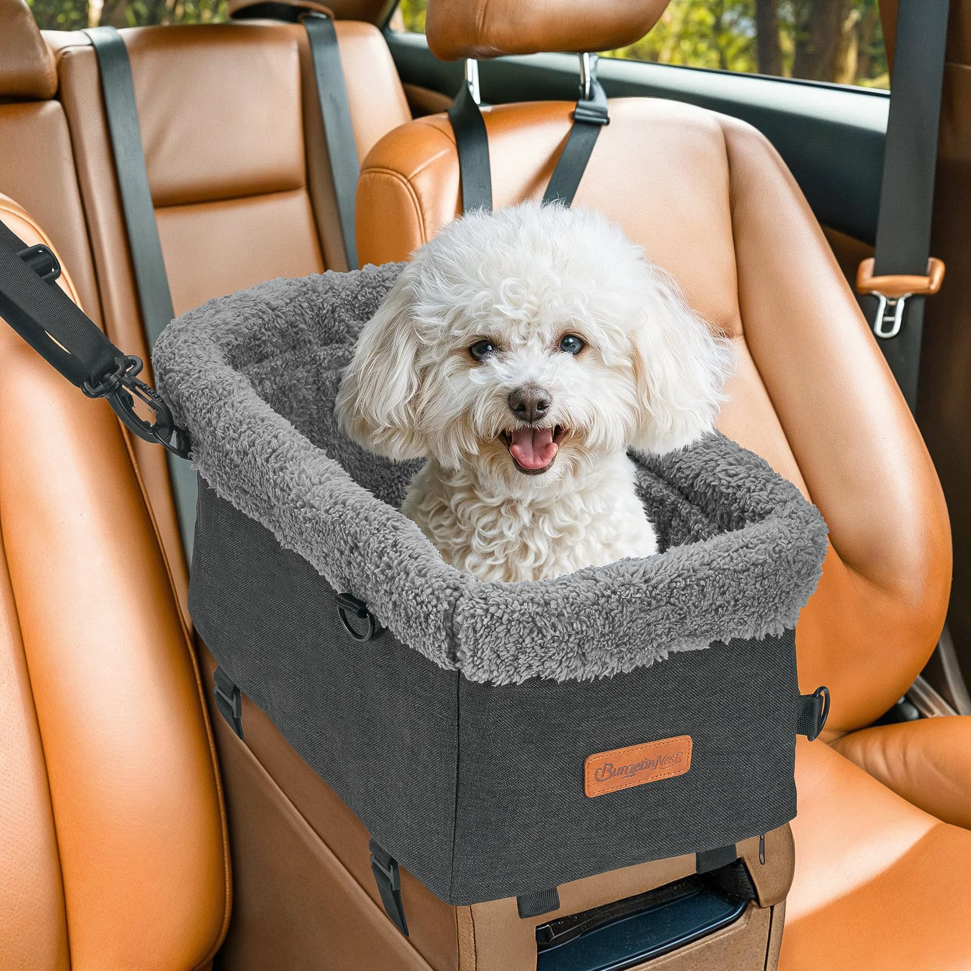 High-Quality BurgeonNest Armrest Small Dog Car Seat – Portable Center Console Booster for Pets under 11 lbs Environmentally Friendly