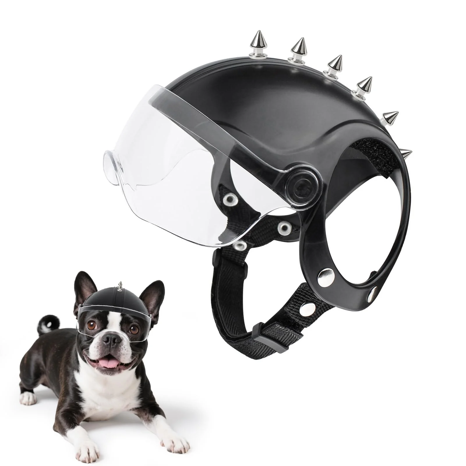 Contemporary Billionchains Dog Helmet for Small Breeds with Drop-Down Visor Casual