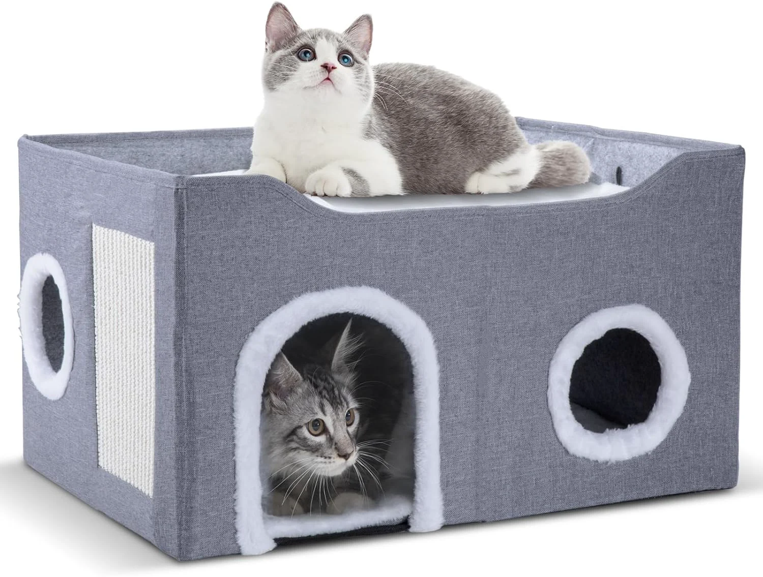 Responsible Gosipeya Cat House – Foldable Cat Cave Covered Bed 23.6 x16 x12.8 Grey Premium Material
