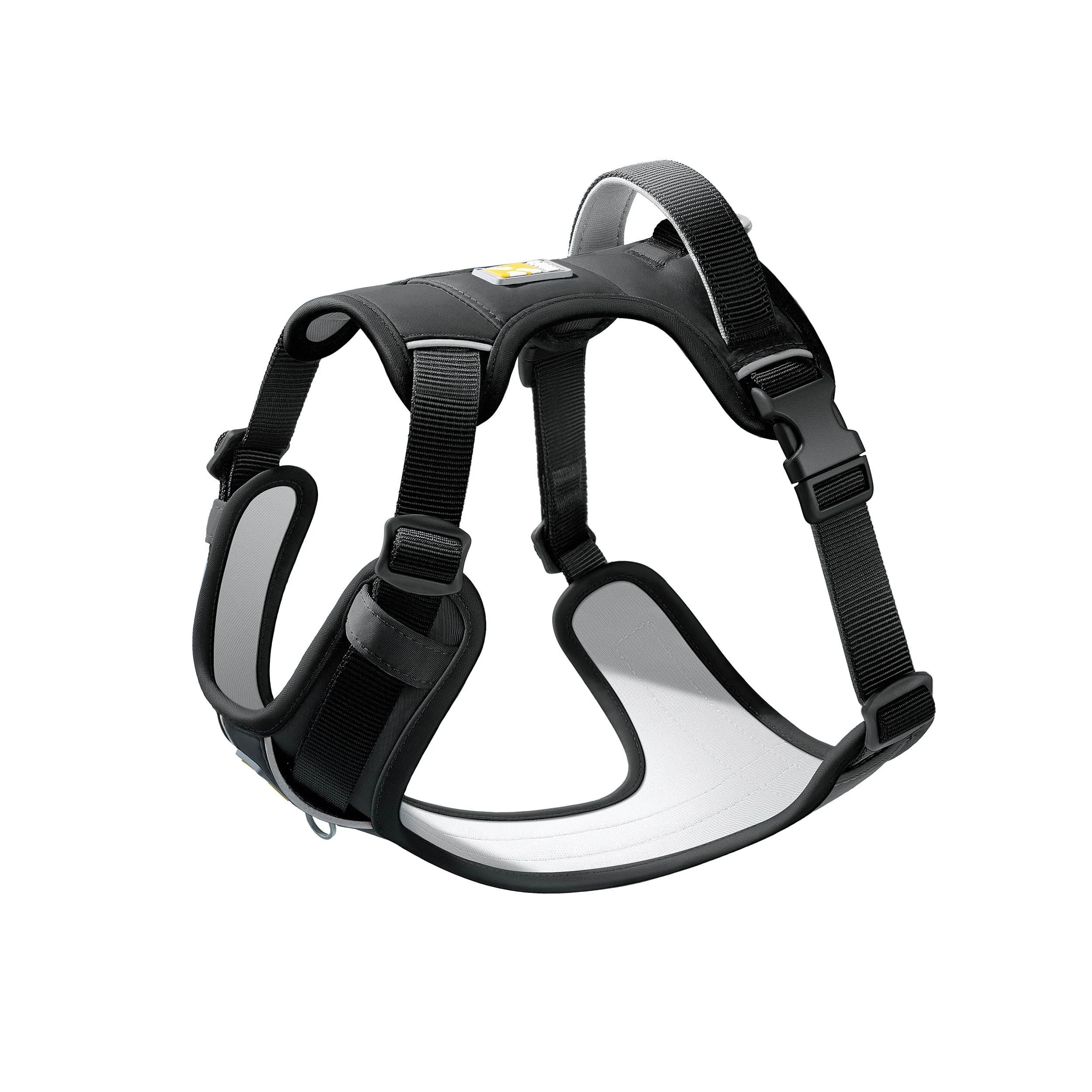 Stylish WOOFO Core Dog Harness with Handle Pocket – Shadow Black Size Medium Silver Ion Inner Fabric Prestigious