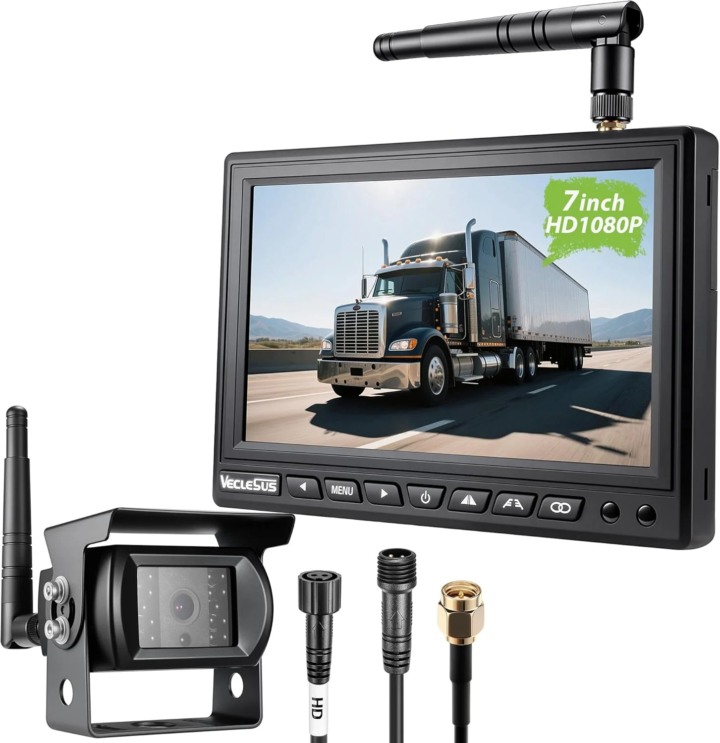 Efficient Wireless Backup Camera for Trucks VMW7 high Definition 1080P 7 IPS Monitor System High-Speed Stable Transmission Waterproof for Truck Recreational Vehicle Trailer Bus Harvester Pickup Motorhome Easy-to-Use