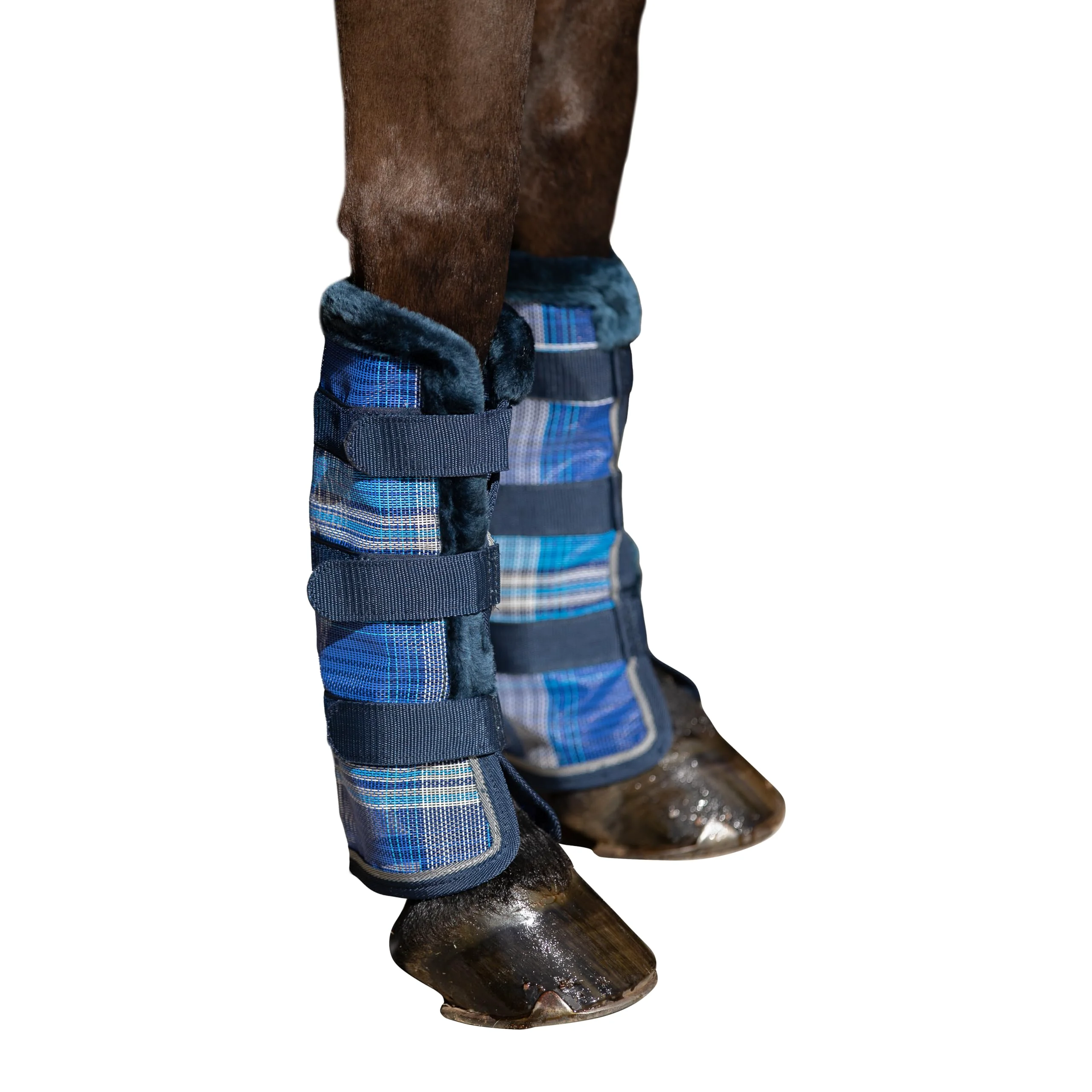 Minimalist Kensington Horse Fly Boots – Fleece Trimmed with Stay-Up Technology UV Protection Insect Bite Shield Medium Kentucky Blue – Sold in Pairs Green