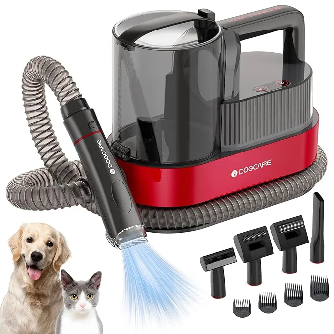 Fine DOGCARE Pet Clipper Grooming Kit and Vacuum Suction 99 Pet Hair Professional Grooming Clippers for Dog Secure