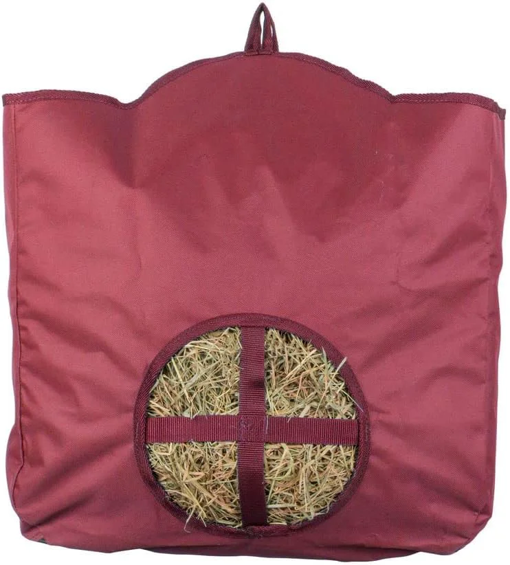 Exceptional Dura-Tech Nylon Hay Bag for Horses Color Burgundy Enhances Digestion with Slow Consumption Minimizes Hay Waste Extremely Durable 600 Denier PVC Construction Premium