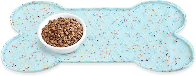 Lightweight Dog Food Mat Anti-Slip Silicone Dog Bowl Mat Thicker Pet Placemat Waterproof Elegant