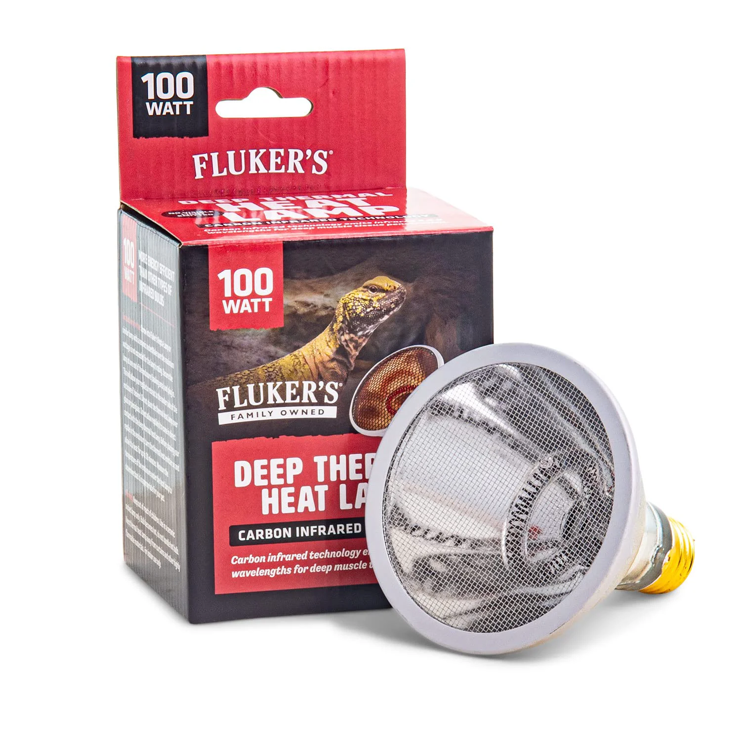 Fashionable Fluker’s Deep Thermal Heat Lamp with Carbon Infrared 100W — Basking Heat for Reptiles Advanced