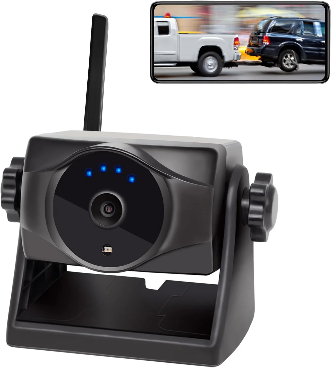 Outstanding 1080P Magnetic Wireless Backup Camera 90 Days Standby Rechargeable Battery Waterproof Rear Front View Camera for Hitching Boat Trailer Horse Pickup RV Car for iPhone iPad Android Detailed