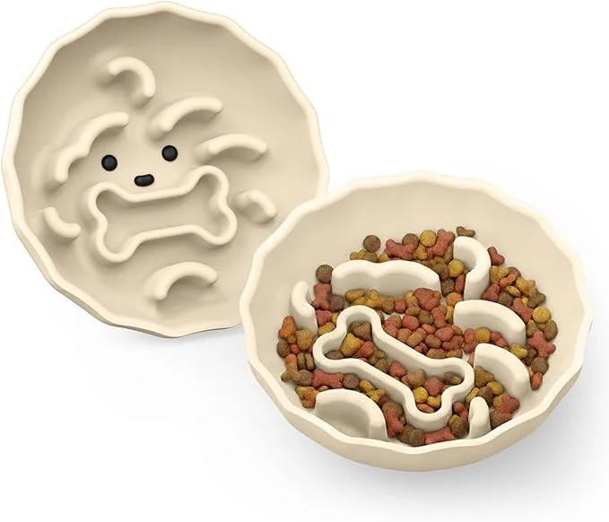 Reliable Slow Feeder Dog Bowls Made of Premium Food-Grade Silicone Anti-Choking Slow Eating for Improved Digestion Non-Slip Soft Durable Ivory Doggy About ThisOverview Environmentally Friendly