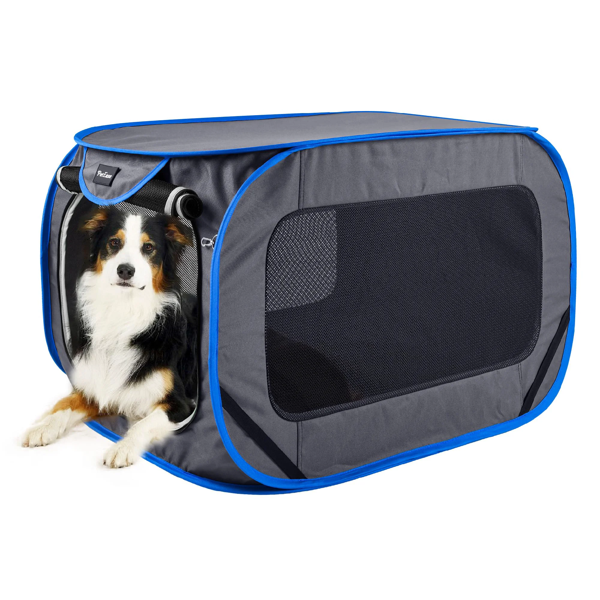 Crafted PetEase Large Pop Up Kennel – Collapsible Travel Dog Crate Grey Large Sophisticated