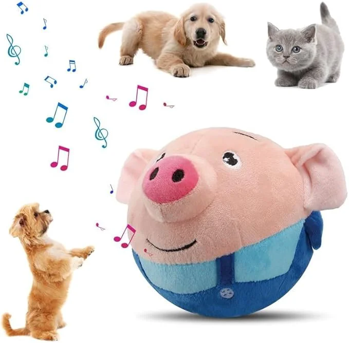Exclusive Interactive Dog Toys Active Moving Pet Plush Toy 2026 New shaking dog ball pig dog toy Interactive Dog Ball with song Squeaky Moving Dog Ball Toy Rechargeable Toys to Keep Them Busy Dog Toys Blue Pig About This Excellent