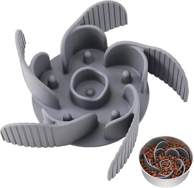 Innovative MateeyLife Cuttable Slow Feeder Dog Bowls Insert with Suction Cups for Medium Large Dogs to Slow Down Eating– Fits Metal Ceramic Bowls Gray About ThisOverview Sophisticated