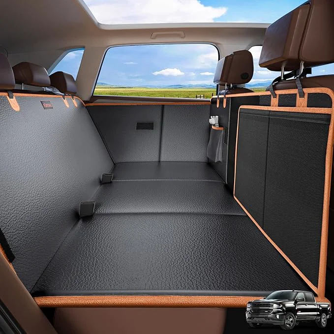 Excellent FURTIME XL Back Seat Extender for Dogs Hard Bottom Dog Car Seat Cover for Truck Back Seat Upgraded PU Leather Waterproof Anti-Scratch Large Space Back Seat Cover for Full Size Truck SUVAbout ThisOverview Modern