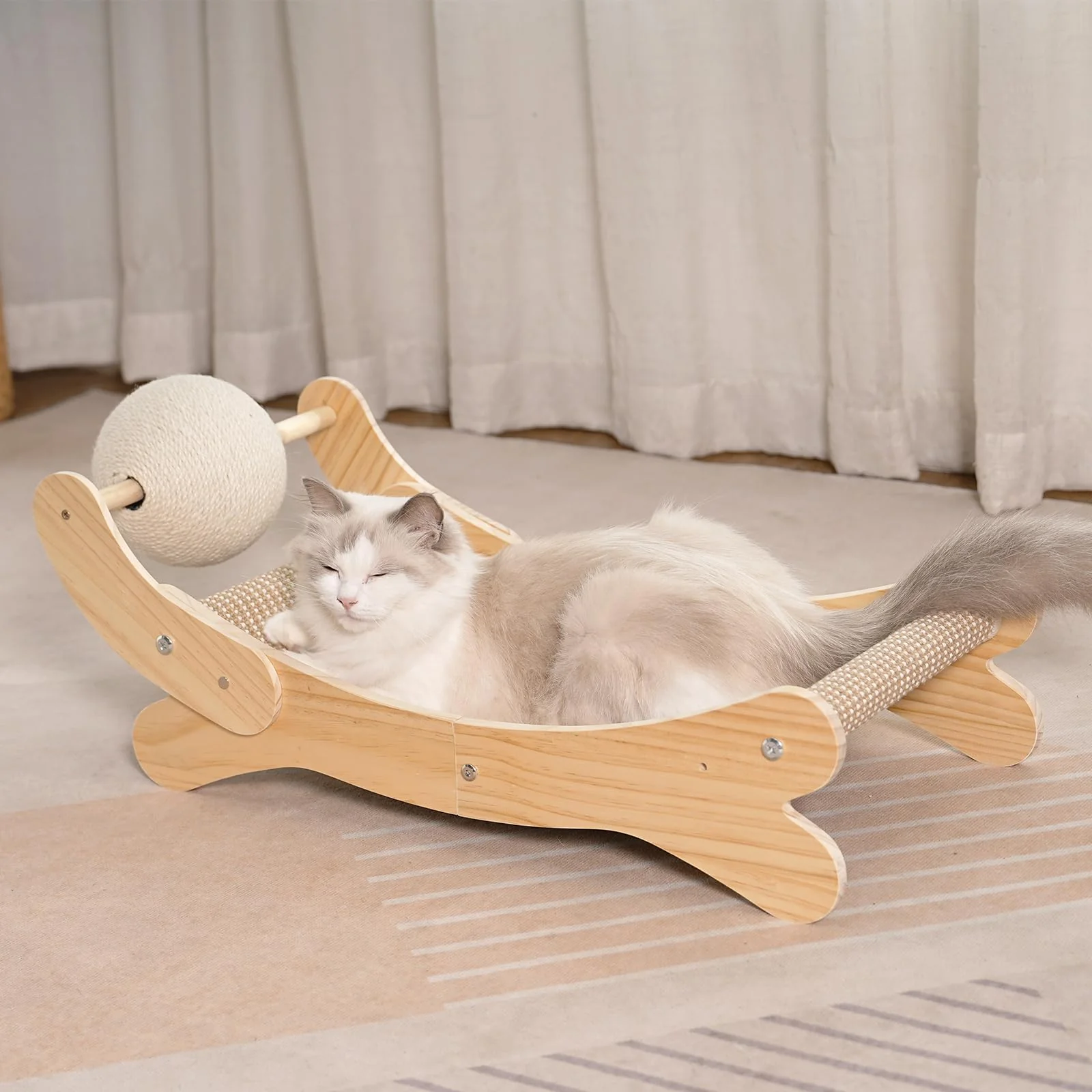 Classic UUig Cat Scratcher Bed — Natural Sisal Chair Hammock 27.5-inch XL Certified
