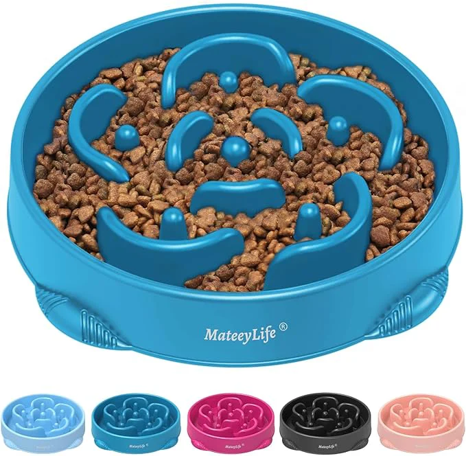 Contemporary MateeyLife Large Slow Feeder Dog Bowls Anti-Choking Puzzle Dog Food Bowls Anti-Slip Interactive Feeding Slow Down Eating Bloat Stop Maze Dishes for Large Breeds 4 Cups DarkBlueAbout ThisOverview Exclusive