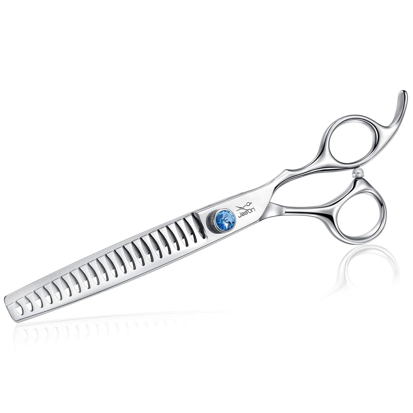 Fine Crafted JASON 7-Inch 21-Teeth Chunkers Shears for Dogs – Ergonomic Texturizing Blending Thinning Grooming Scissors Responsible