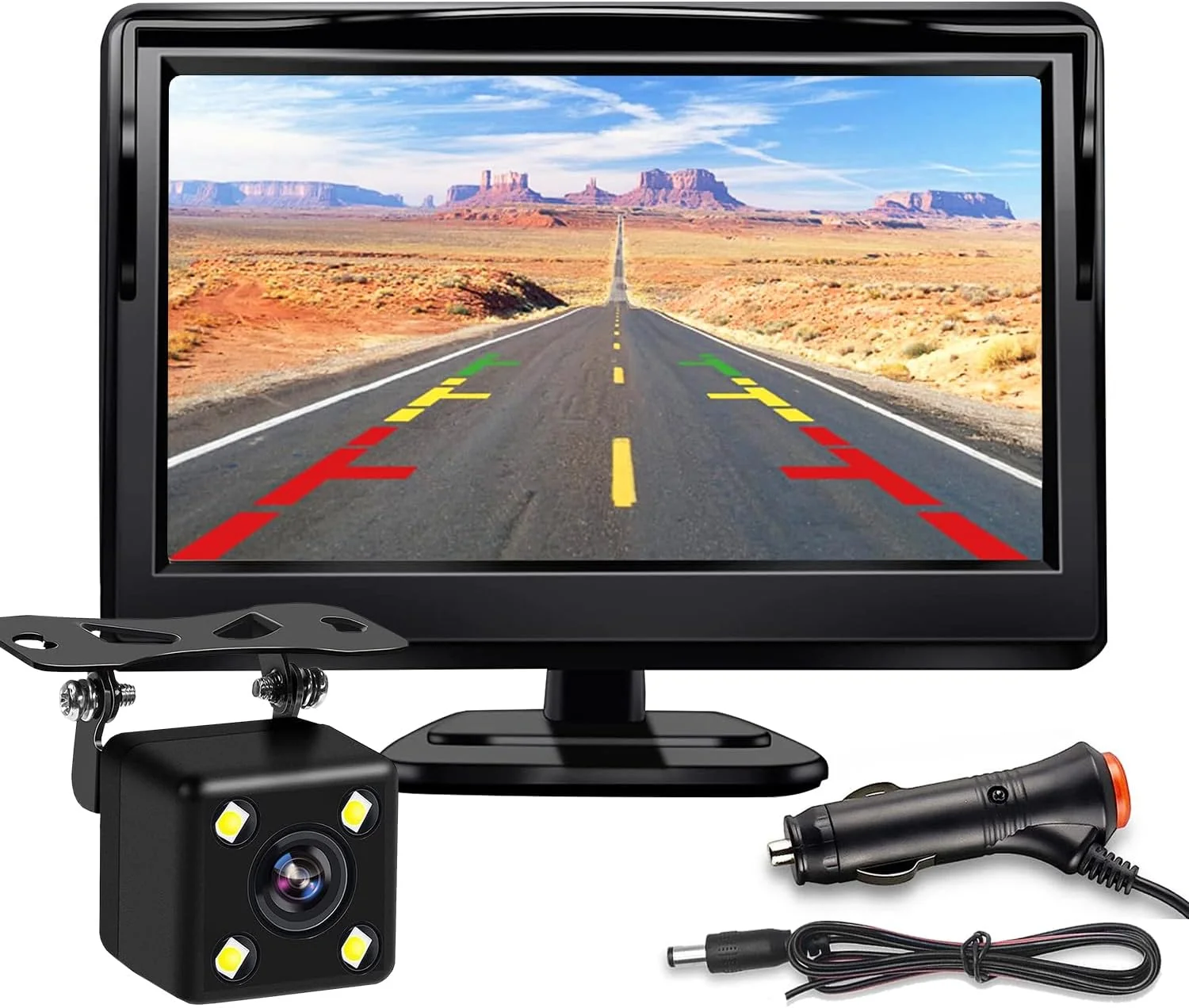 Lightweight Kairiyard 5Inch Backup Camera 170° Wide Angle Back up Camera with Monitor Clear Night Vision Waterproof Reverse Rear View Camera System for Car Truck Fast