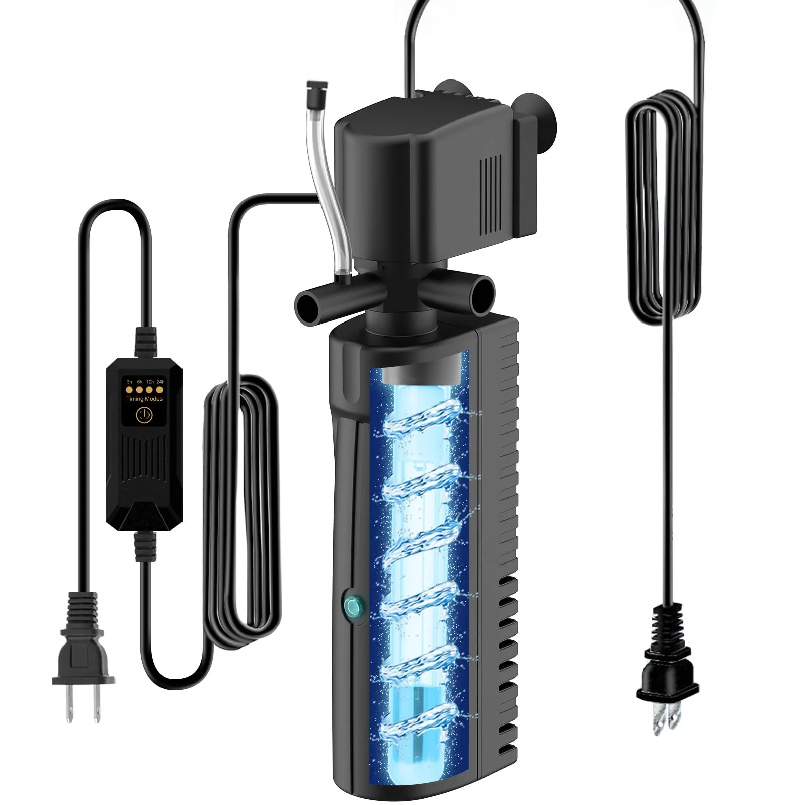 Contemporary Devopet Aquarium U-V Filter with UV Light for 70-100 Gallon Tanks Functional