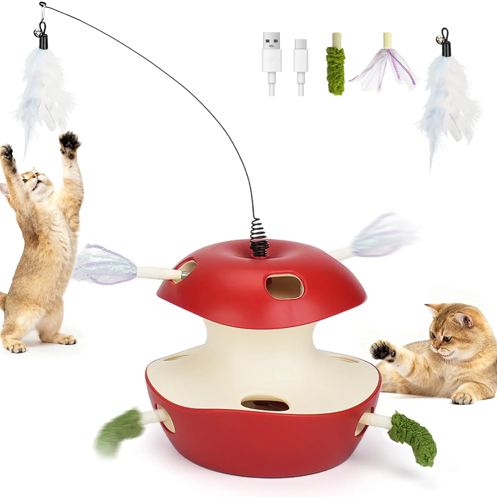 Refined Joytale Interactive Cat Toy – Self-Play Whack A Mole 2-Level USB-C Rechargeable Excellent