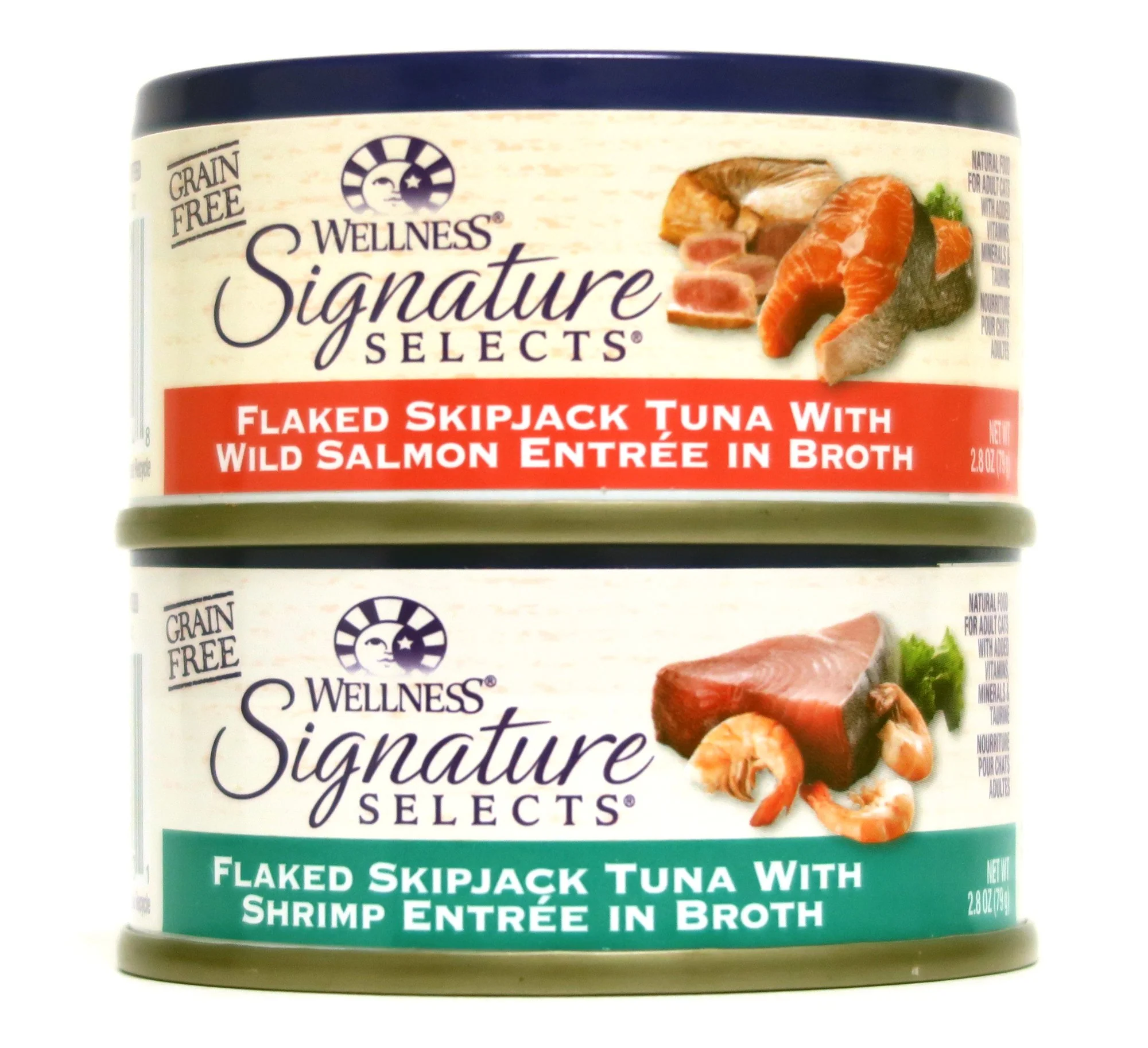 Versatile Wellness Natural Grain Signature Selects Flaked Wet Cat Food Variety Pack – Wild Salmon Shrimp 12 x 2.8 oz Smart