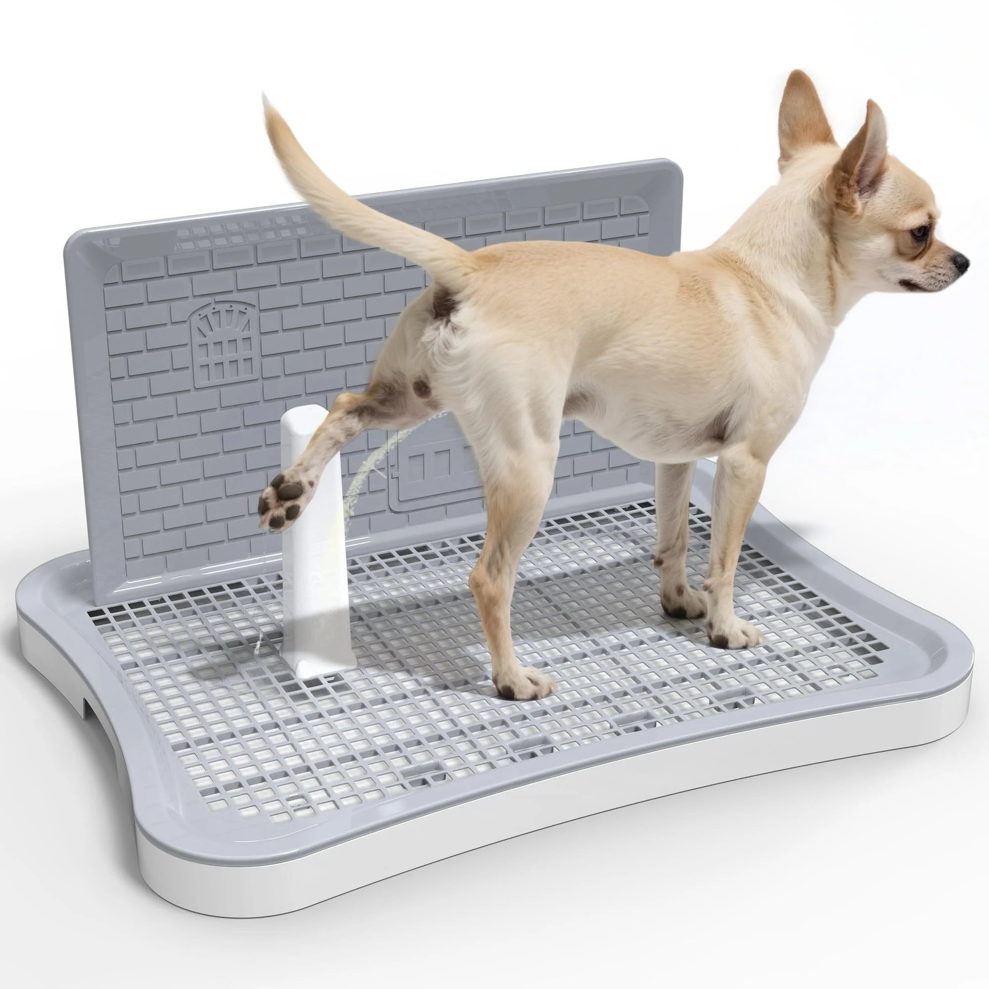 Verified BUPIHUKA Pee Pad Holder – Indoor Potty Tray for Small Dogs Splash Wall Center Post 20.1 x 15.4 in Authentic