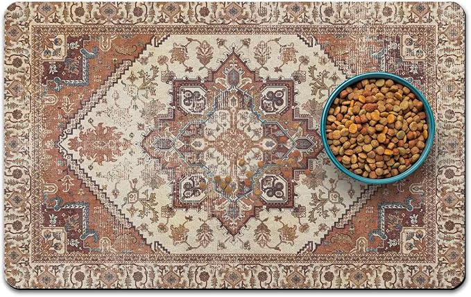 Solid Dog Food Mats for Floors Absorbent and Quick-Drying Pet Cat Food Mat Sustainable