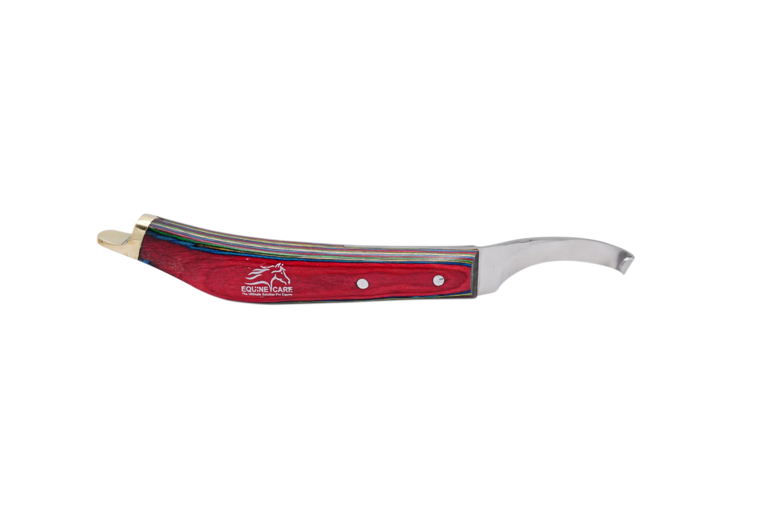 Lightweight Equine Care Left-Handed Farrier Hoof Knife – Ultra-Sharp J2 Blade Brass Cap Ergonomic Handle Secure