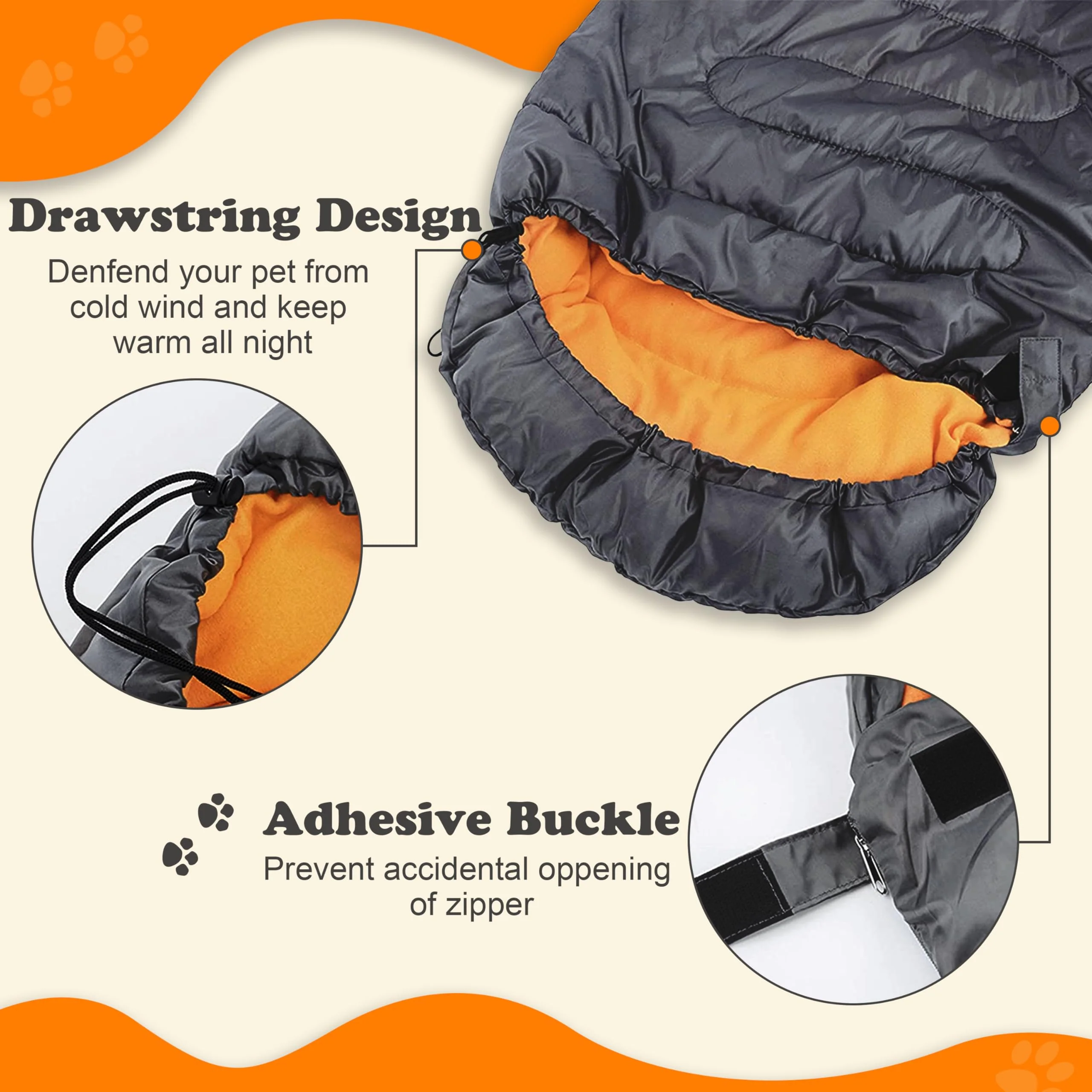 Carefully Designed SILANON Dog Sleeping Bag Waterproof Warm Packable Pet Bed – Large Travel Bed for Outdoor Adventures Breathable