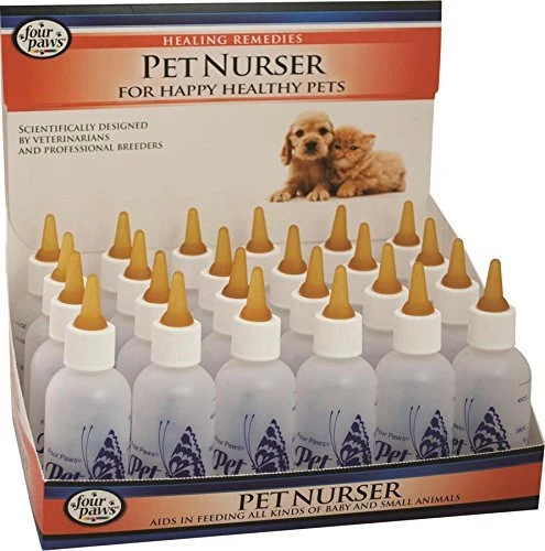 Professional Four Paws 24-Pack Nurser Bottles 2-Ounce — Vet-Designed Feeding Bottles for Small Pets Fast
