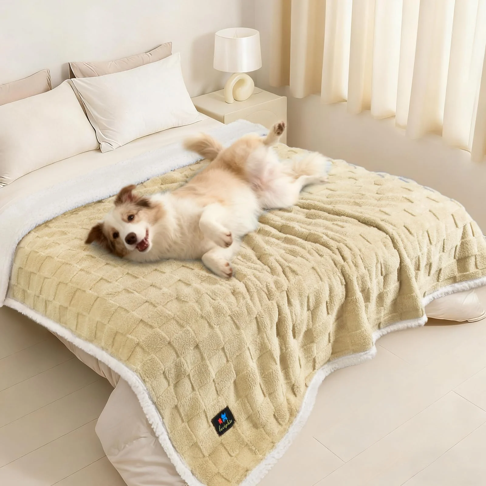 Specialty Luciphia Waterproof Dog Blanket for Large Dogs — Reversible Sherpa Fleece 85×57 Next-Generation