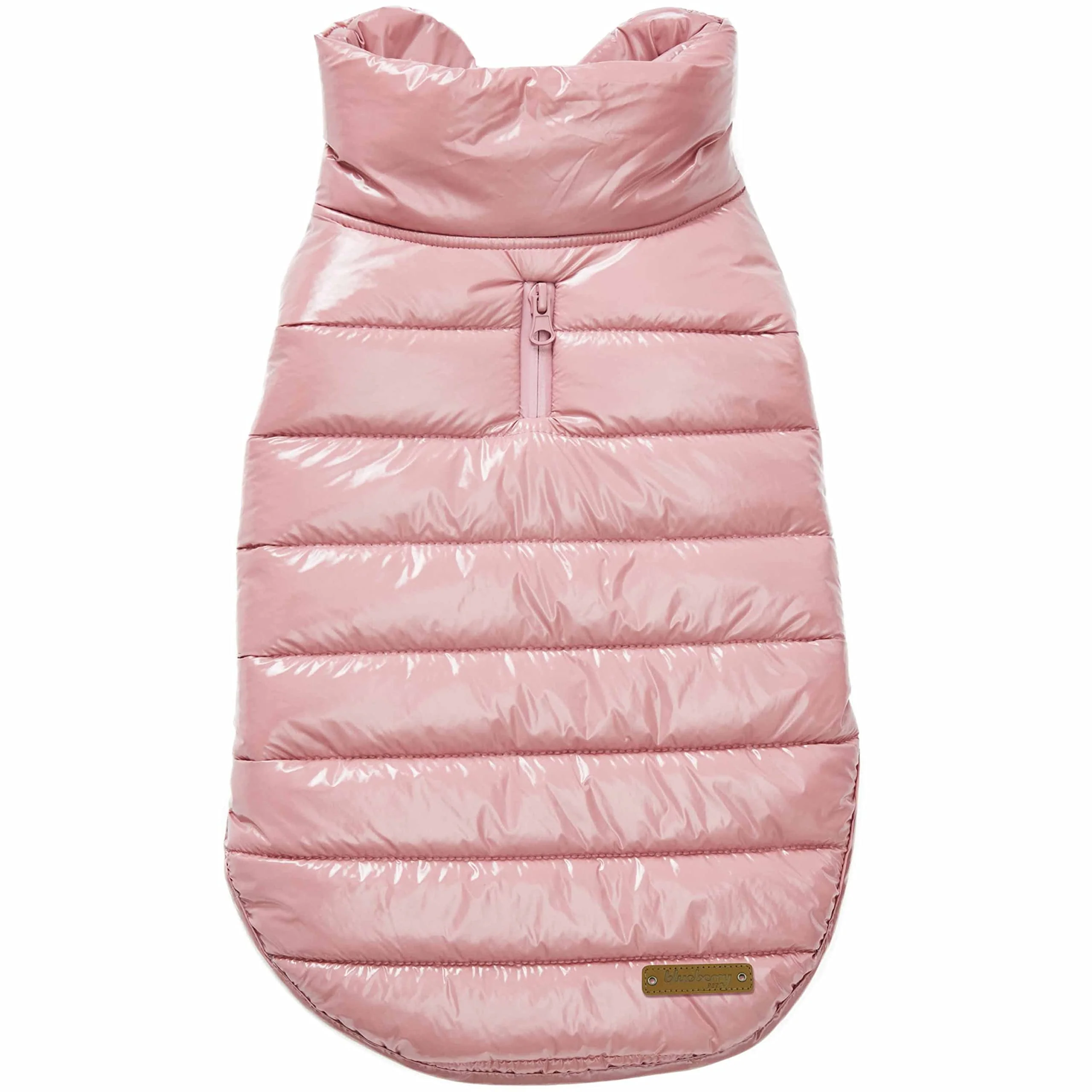 Elite Blueberry Pet Windproof Quilted Winter Jacket – Cozy Mauve Pink Puffer Coat for Medium Dogs Size 18 Fine