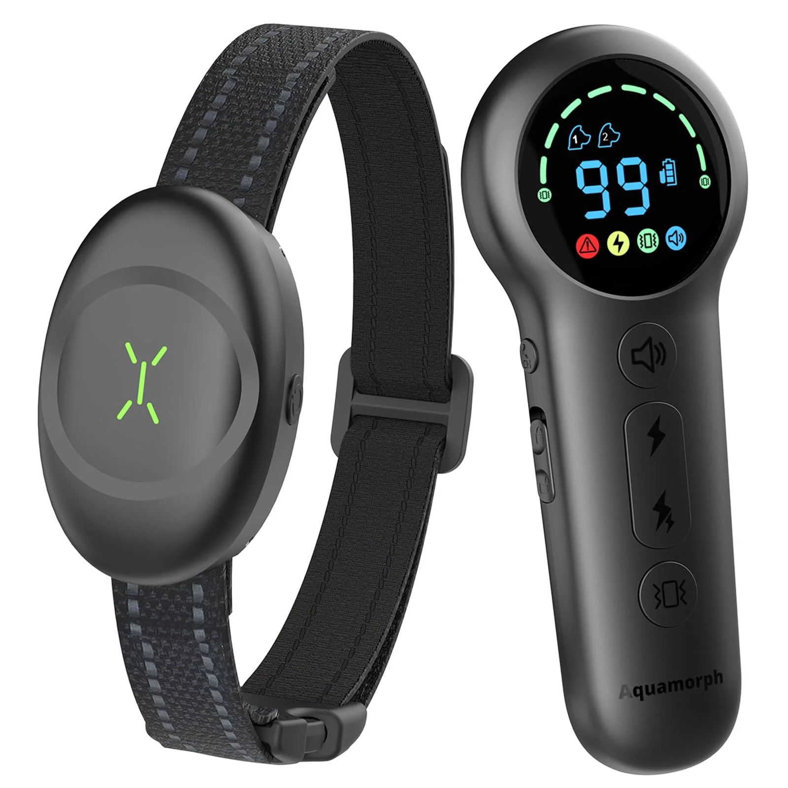 Elegant Aquamorph Dog Shock Collar with Neoprene Padding 4 Modes 1600ft IPX7 Waterproof Detailed