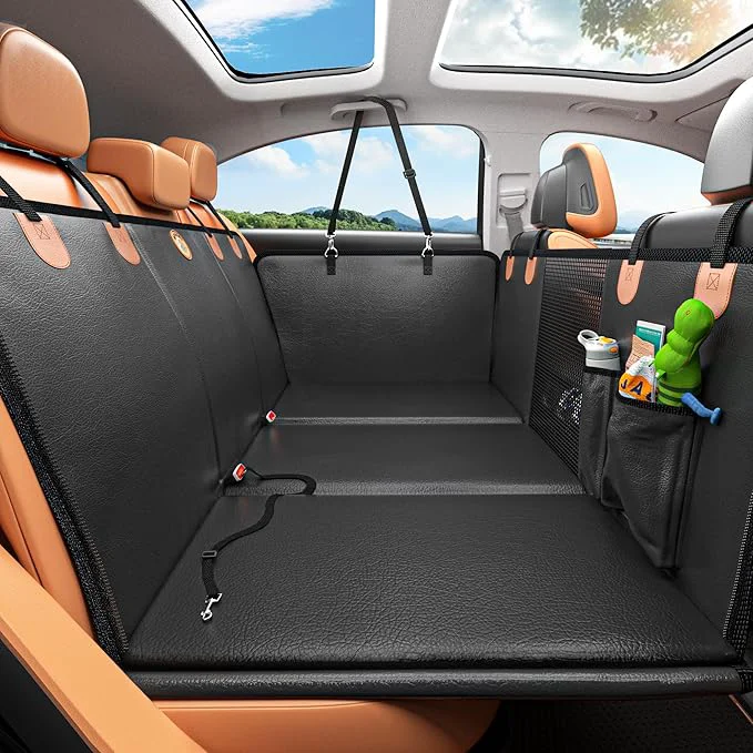 High-End Back Seat Extender for Dogs Waterproof Dog Car Seat Cover for Back Seat with Hard Bottom 2026 Upgraded Material Anti Scratch Safer Easy to Use and Clean Holds 400lbsAbout ThisOverview Effective