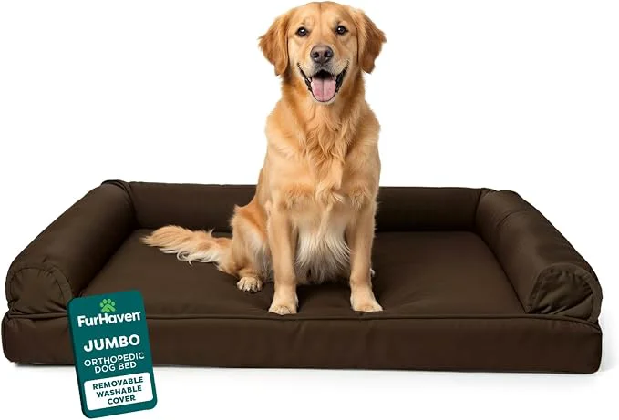 Fine Crafted Furhaven Orthopedic Dog Bed for Large Dogs w Removable Bolsters Washable Innovative