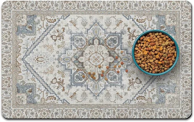 Convenient Dog Food Mats for Floors Absorbent and Quick-Drying Pet Cat Food Mat Classic