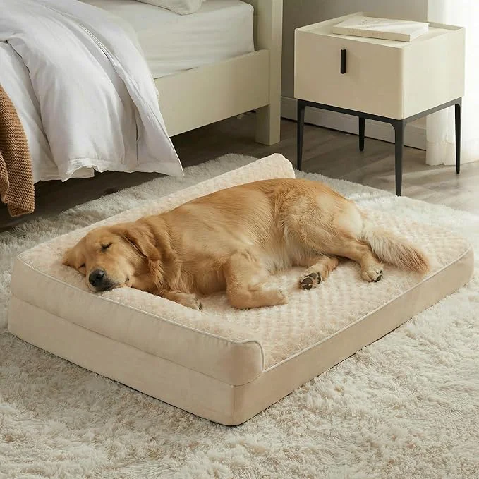 Selected BFPETHOME Orthopedic Dog Beds for Large Dogs-Waterproof Sofa Dog Bed Pure