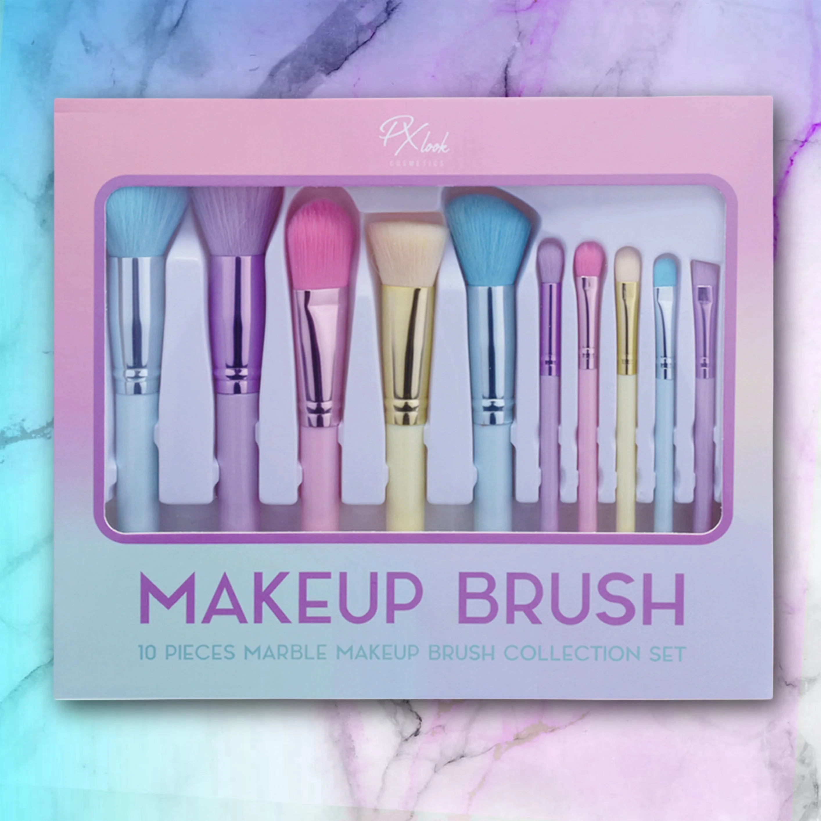 Fast Makeup Brush – 10pc Marble Makeup Brush Collection Set World-Class