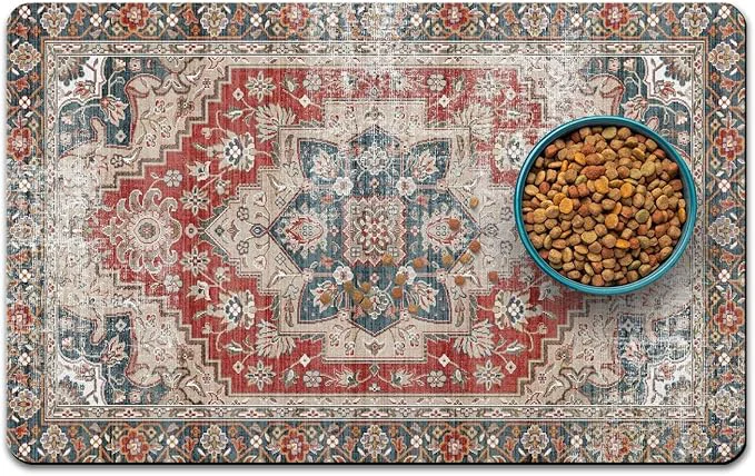 Long-Lasting Dog Food Mats for Floors Absorbent and Quick-Drying Pet Cat Food Mat Premium Material