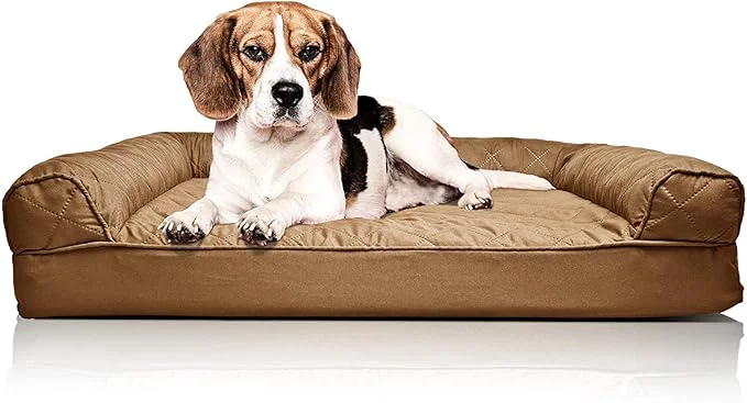 Superior Furhaven Orthopedic Dog Bed for Medium Small Dogs w Removable Bolsters Lightweight