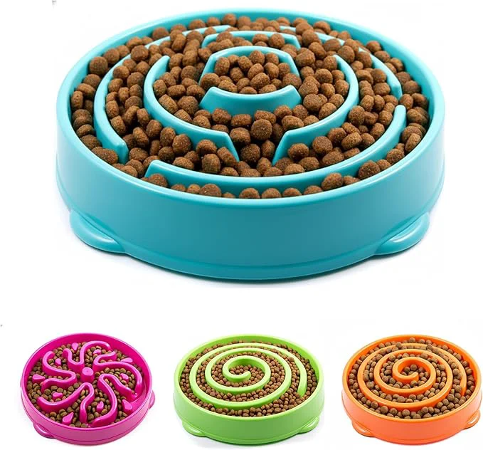 Advanced Slow Feeder Dog Bowl for Small Medium Large Dogs – Anti-Gulping Puzzle Maze Bowl Non-Slip Slow Eating Dog Dish Prevents Bloat Improves Digestion Interactive Pet Feeder Blue Small About ThisOverview Premium Material