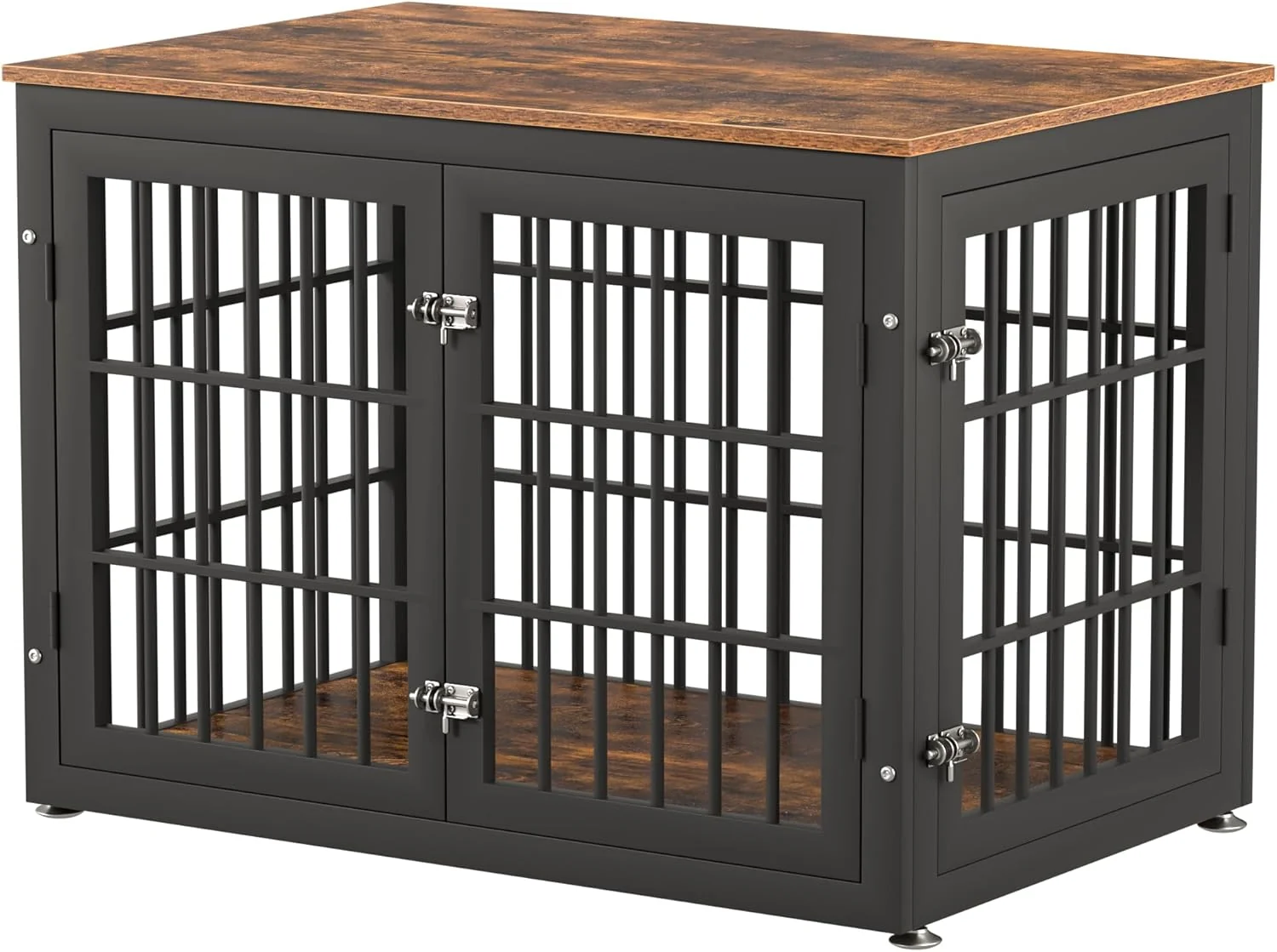 Premium Material 38 Inch Heavy Duty Dog Crate Furniture for Large and Medium Dogs Decorative Pet House End Table Wooden Cage Kennel Furniture Indoor Rustic Brown Flexible