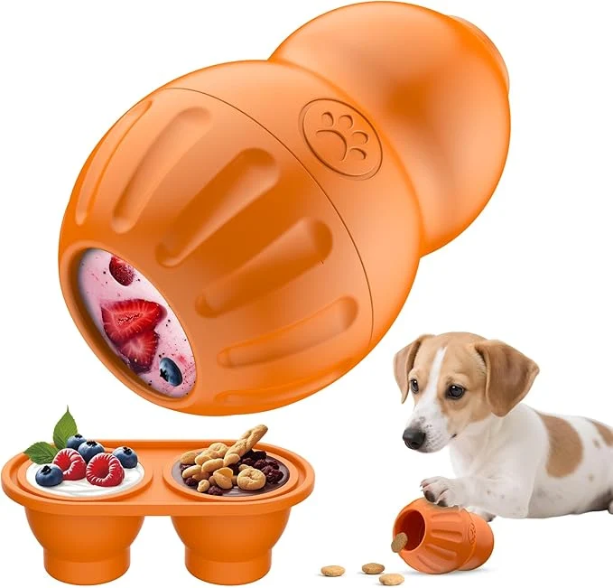 Detailed VIWIK Interactive Dog Toys to Keep Them Busy Dog Frozen Treat Toy to Reduces Anxiety Dogs Puzzle Enrichment Toy for Small Medium Breeds zable Fillable Rubber Easy to Clean OrangeAbout This Sophisticated