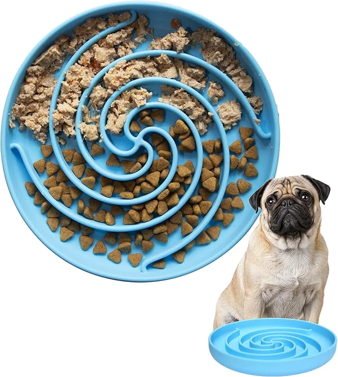 High-End Slow Feeder Dog Bowls Dishwasher Microwave Safe Silicone Puppy Puzzle Bowl with Non-Slip Design for Eating Sky Blue About ThisOverview Verified